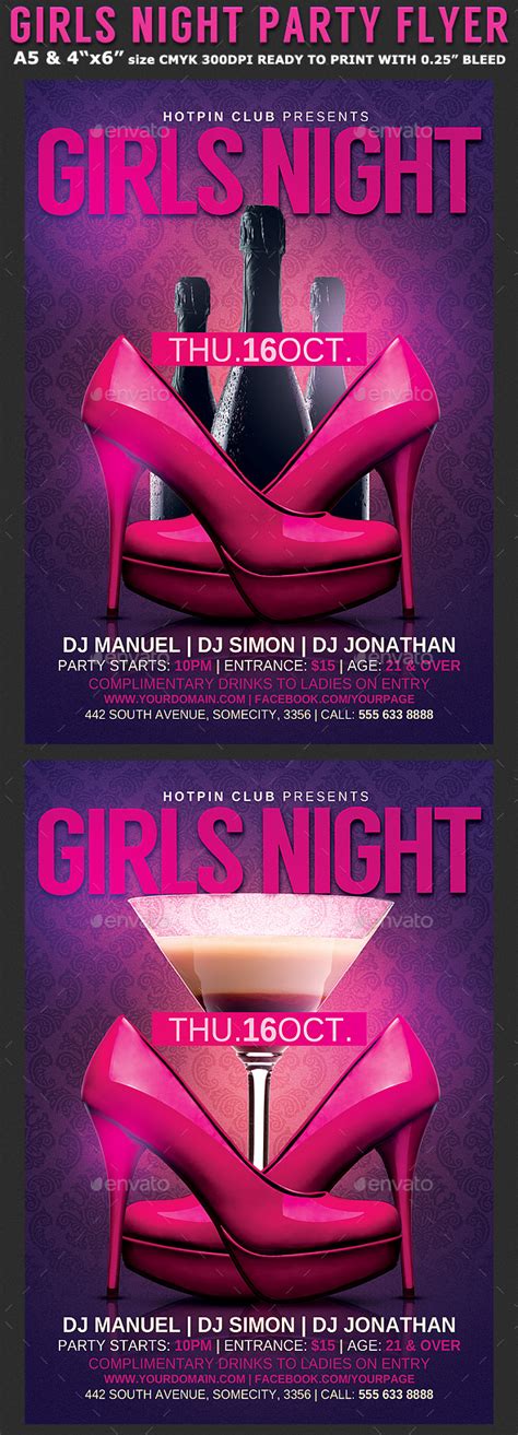 Girls Night Party Flyer Template By Hotpin Graphicriver