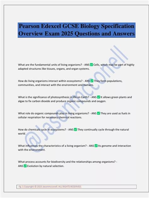 Pearson Biology Review Answers 3