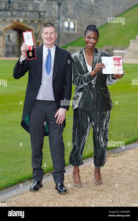 Dame Sharon White and her husband Sir Robert Chote with the awards they ...