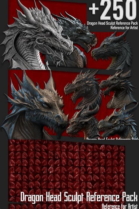 ArtStation - +250 Dragon Head Sculpt Reference Pack | Artworks