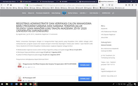 Registrasi Administratif Dan Verifikasi Calon Mahasiswa Baru Program