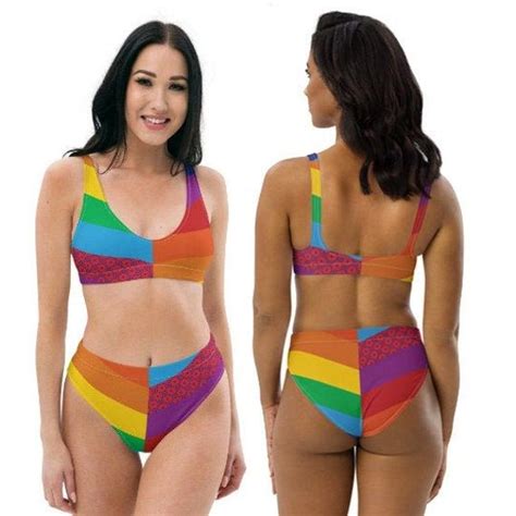 Phish High Waisted Bikini Rainbow Stripe Fishman Donuts Etsy