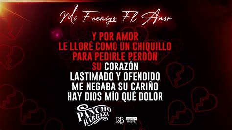 Pancho Barraza Mi Enemigo El Amor Karaoke YouTube Music