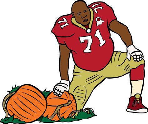 OnlineLabels Clip Art - SF 49er with a pumpkin