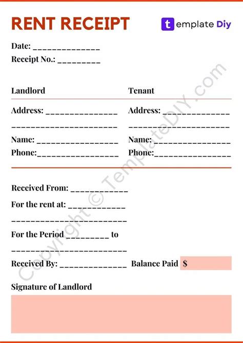 Fillable Rent Receipt Printable Template Pdf Word Receipt