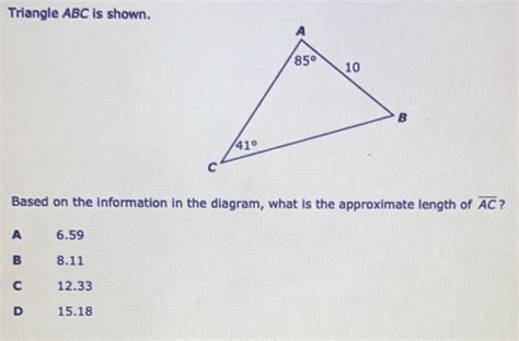 Solved Triangle Abc Is Shown Based On The Information In The Diagram