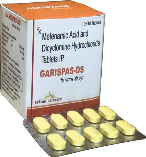 Mefenemic Acid 500 Mg Dicyclomin Hcl 20 Mg Tablet At Rs 75 Stripe Mefenamic Acid Dicyclomine