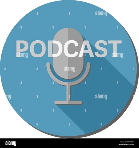 Simple Round Podcast Icon Or Symbol With Recording Microphone Vector