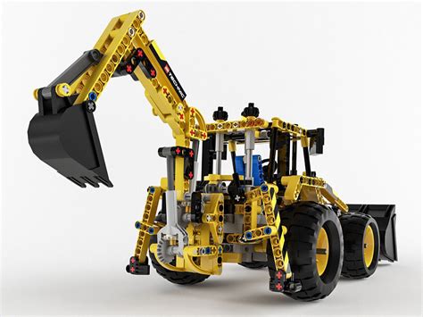 Lego Technic Backhoe Loader D Model Max Obj Fbx Cgtrader