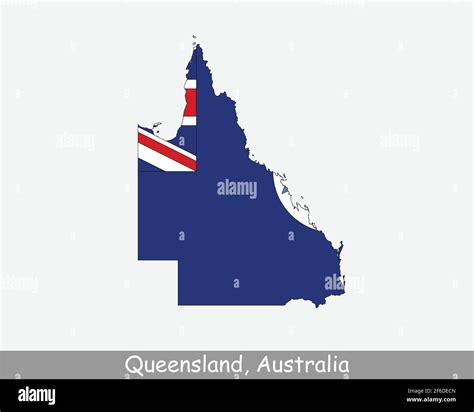 Bandera Del Mapa De Queensland Mapa De Qld Australia Con La Bandera