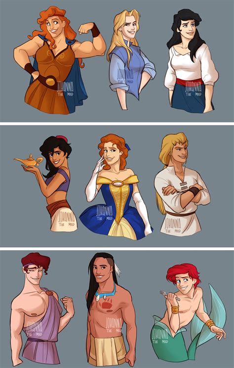 Let’s See Disney Princess And Prince Switch Gender Dang Ariel Lookin Fine Disney Cartoons