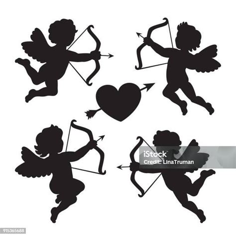 Silhouette Noire Dun Amours Design Pour La Saint Valentin Illustration