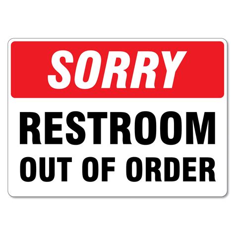 Out Of Order Bathroom Sign Printable