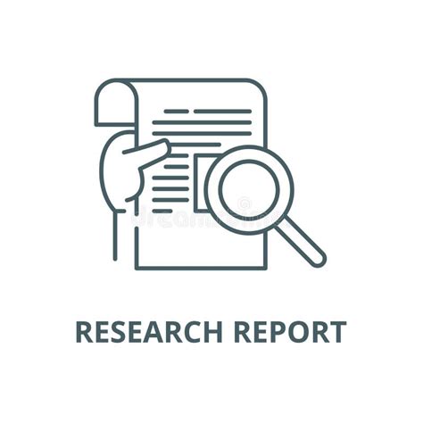 Research Report Line Icon Concept Research Report Flat Vector Symbol