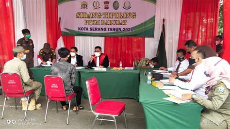 Polda Banten Dan Pengadilan Negri Serang Gelar Sidang Tipiring PPKM