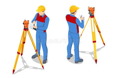 Isometric Surveying Measuring Equipment Level Theodolite On Tripod