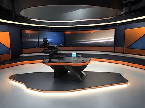 Premium AI Image | Television news studio