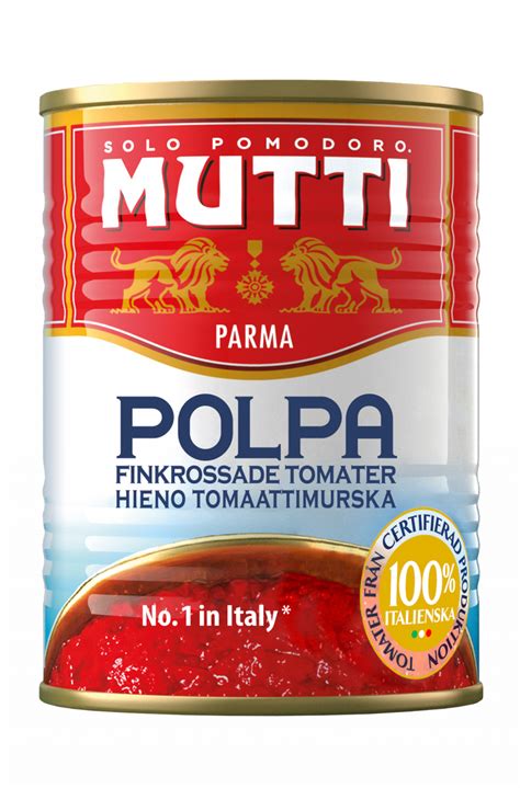 Smaka P V Ra Italienska Produkter Med Krossade Tomater Mutti