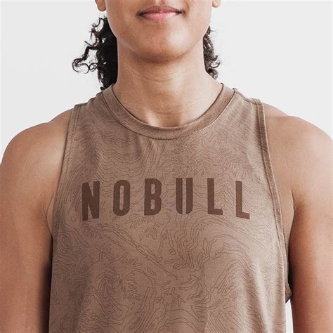 Womens Floral Nobull High Neck Tank Toffee Windswept Floral Nobull