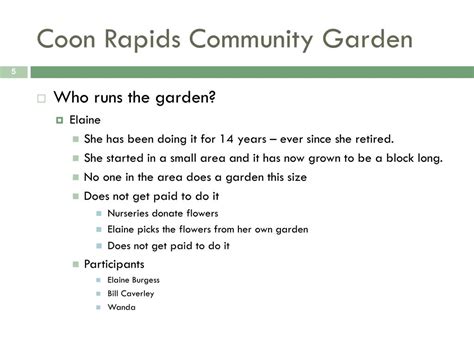 PPT - Coon Rapids Community Garden Project PowerPoint Presentation