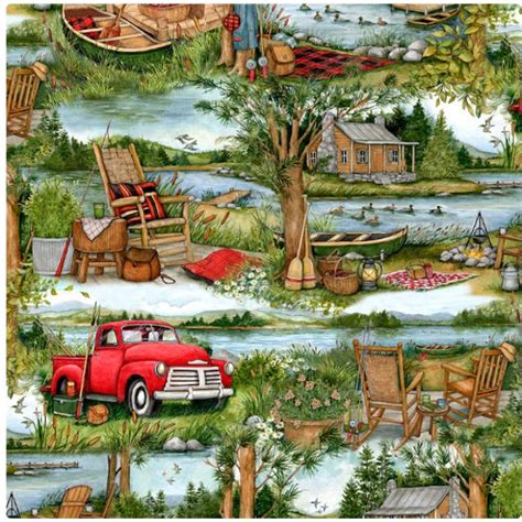 Lake Fabric Etsy