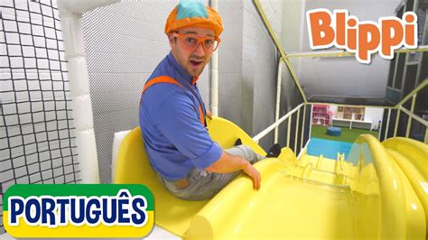 Letra Blippi Português Visita um Playground Coberto Vídeos Educativos