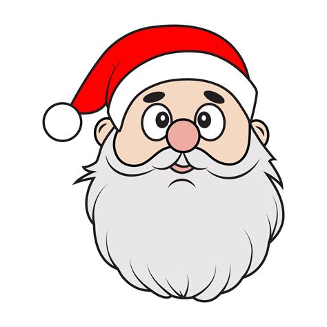 The head of Santa Claus. Contour drawing of a New Year's character. Christmas.Set Santa Claus ...