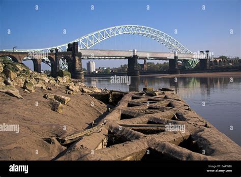 The Silver Jubilee Bridge Over The River Mersey And Manchester Ship