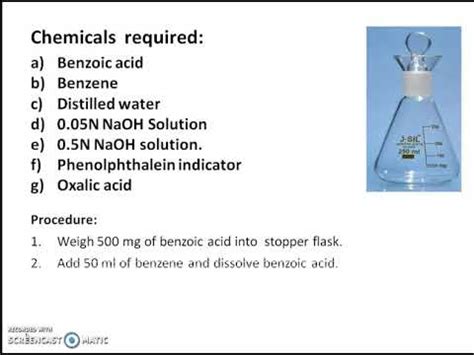 Partition Coefficient Of Benzoic Acid Between Benzene And Water Youtube