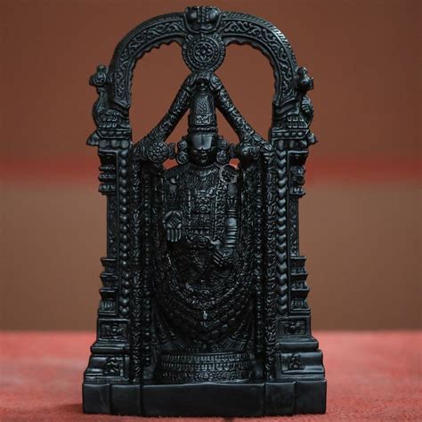 Black Traditional Marble Tirupati Balaji Statue For Worship Size