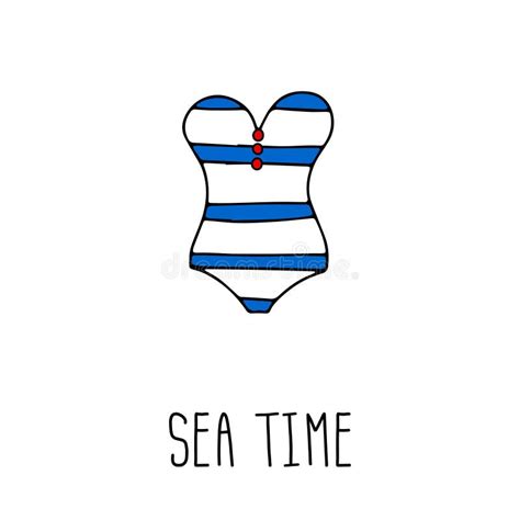 The Summer Swimsuit Sketch Bikini Icon In Doodle Style Stock Illustration Illustration Of