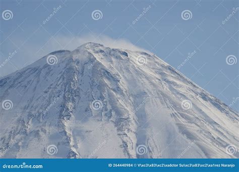 Mount Fuji Covered by Snow. Stock Photo - Image of mounts, honshu ...