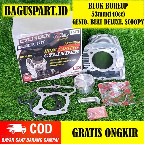 Jual BLOK BORE UP 53 HONDA GENIO BEAT DELUXE SCOOPY STREET FI ESP