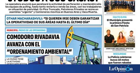 Diario La Opini N Zona Norte Tapa Edici N Impresa Del Viernes De