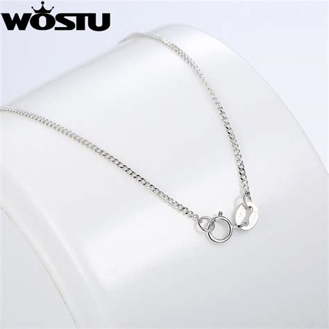 Cheap Wostu Hot Sale Sterling Silver Link Chains Necklaces Fit For