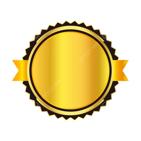 Realistic Golden Empty Round Badges And Labels Transparent Vintage