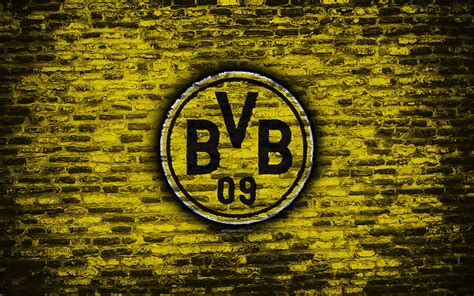 Borussia Dortmund Fc Logo Yellow Brick Wall Bvb Bundesliga German