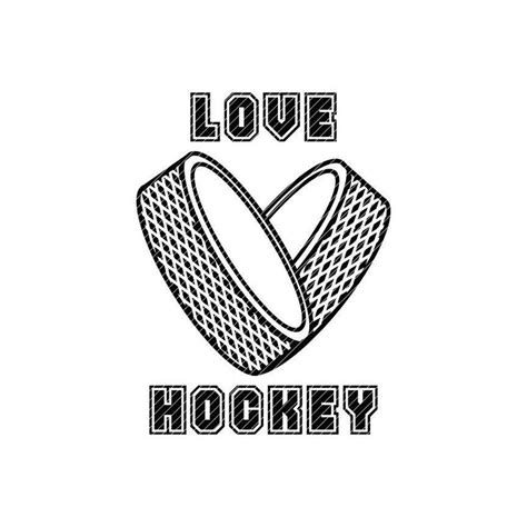 Love Hockey Puck Heart Svg  Png Clipart Tshirt Design Etsy