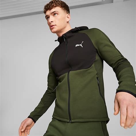 EVOSTRIPE Erkek Fermuarlı Kapüşonlu Sweatshirt | Yeşil | Puma | Sku ...