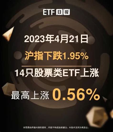 Etf日报 4月21日沪指下跌195，14只股票类etf上涨、最高上涨056凤凰网视频凤凰网