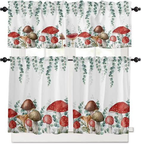 Amazon Yokou Piece Kitchen Curtains Tiers And Valances Set