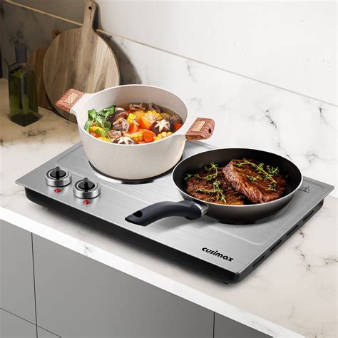 Hot Plate Cusimax W Infrared Double Burner Ceramic Glass Cooktop Cooking Electric Heating
