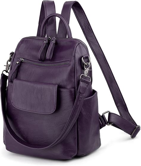 Uto Women Backpack Purse 3 Ways Pu Washed Leather Ladies Rucksack