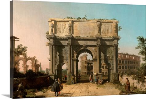 View Of The Arch Of Constantine With The Colosseum Italian Painting