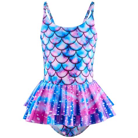 Rovga Girls Swimsuit Years Summer Sleeveless Friendly Touch One Pieces Fish Scale Dress Hot