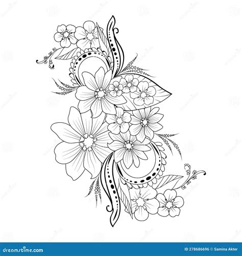 Doodle Flower Sticker Drawing, Creative Flower Coloring Pages ...