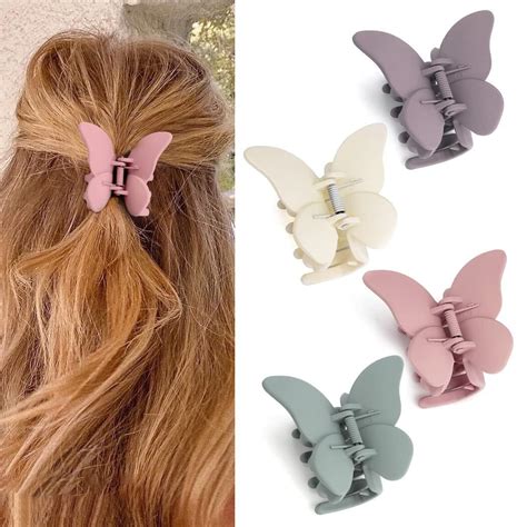 Wattne Hair Claw Butterfly Hair Claw Clips Jaw Clips 27 Inch Girls Butterfly Hair Clips