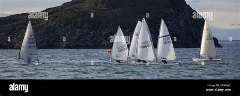 Start Of Sailing Dinghy Race North Berwick Stock Photo Alamy