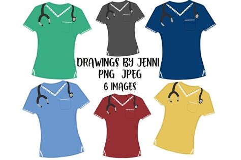 Nurse Scrubs Clipart Set