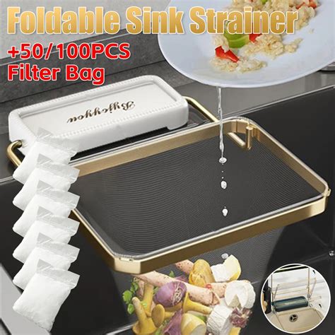 Mutfak Lavabo Filtre Raf Katlanabilir Lavabo S Zgeci Mesh Anta Stand At